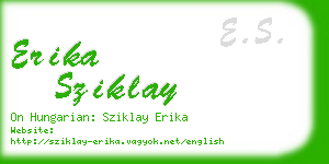 erika sziklay business card